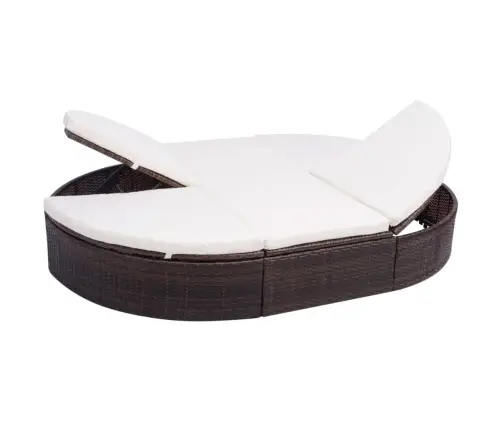 Dārza Atpūtas Gulta Ar Matraci, Brūna Pe Rotangpalma Vidaxl