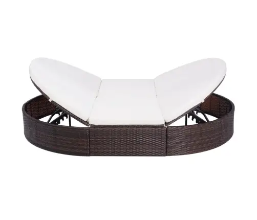 Dārza Atpūtas Gulta Ar Matraci, Brūna Pe Rotangpalma Vidaxl