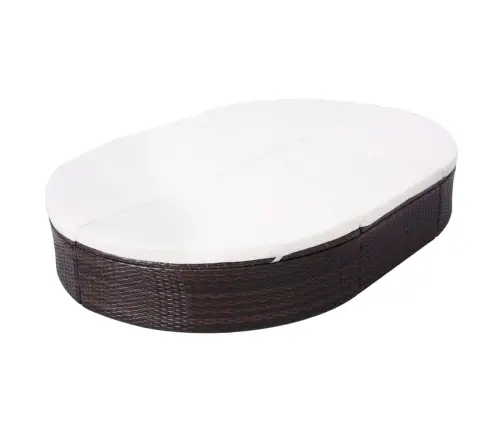 Dārza Atpūtas Gulta Ar Matraci, Brūna Pe Rotangpalma Vidaxl