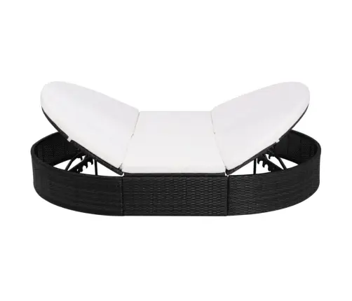 Dārza Atpūtas Gulta Ar Matraci, Melna Pe Rotangpalma Vidaxl