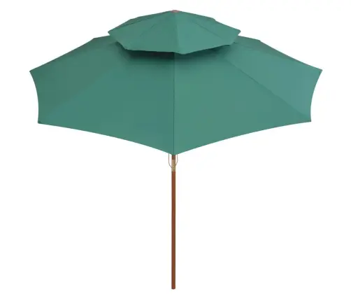 Saulessargs Ar Dubultu Jumtu, 270X270 Cm, Koka Kāts, Zaļš Vidaxl