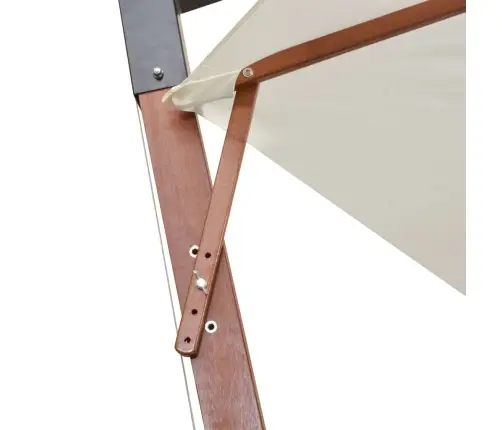 Saulessargs, Iekarams, 350 Cm, Koka Kāts, Balts Vidaxl Saulessargs, Iekarams, 350 Cm, Koka Kāts, Balts Vidaxl