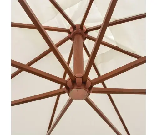 Saulessargs, Iekarams, 300X300 Cm, Koka Kāts, Balts Vidaxl Saulessargs, Iekarams, 300X300 Cm, Koka Kāts, Balts Vidaxl