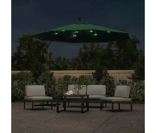 Pakabinamas Skėtis Su Led, Žalias, 300cm Metalinis Kotas