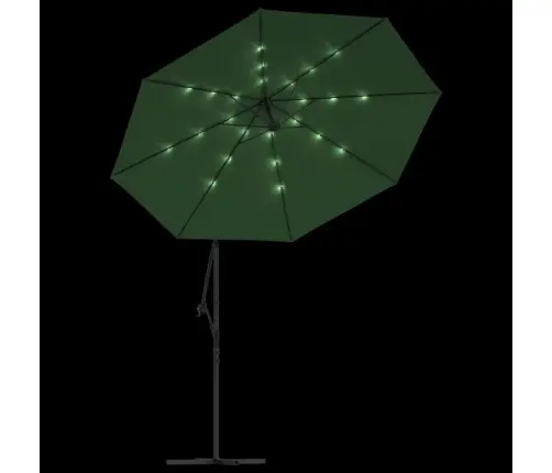 Pakabinamas Skėtis Su Led, Žalias, 300cm Metalinis Kotas
