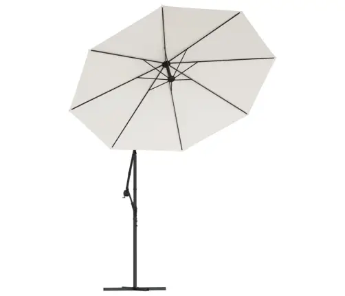 Saulessargs Ar Led, Iekarams, 300 Cm, Metāla Kāts, Smilškrāsā Vidaxl