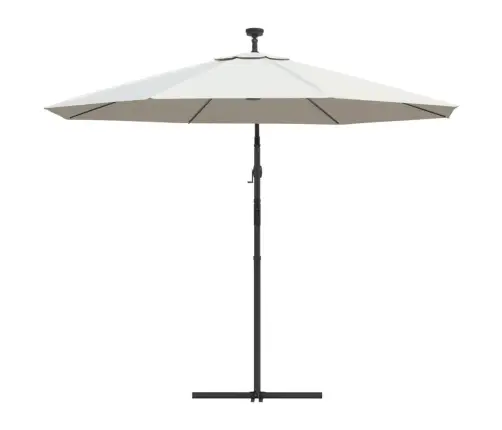 Saulessargs Ar Led, Iekarams, 300 Cm, Metāla Kāts, Smilškrāsā Vidaxl