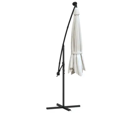 Saulessargs Ar Led, Iekarams, 300 Cm, Metāla Kāts, Smilškrāsā Vidaxl