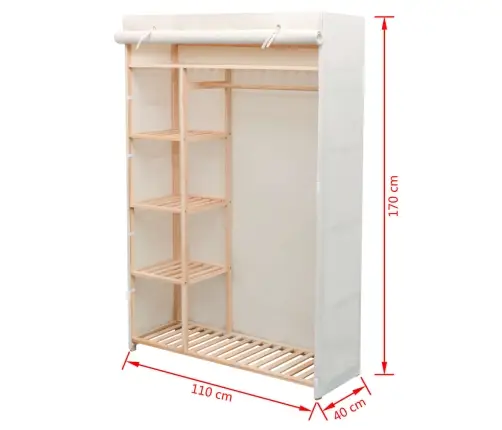 Drēbju Skapis, 110X40X170 Cm, Audums Un Priežkoks Vidaxl