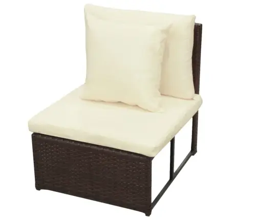 8-Daļīgs Dārza Mēbeļu Komplekts, Matrači, Pe Rotangpalma, Brūns Vidaxl