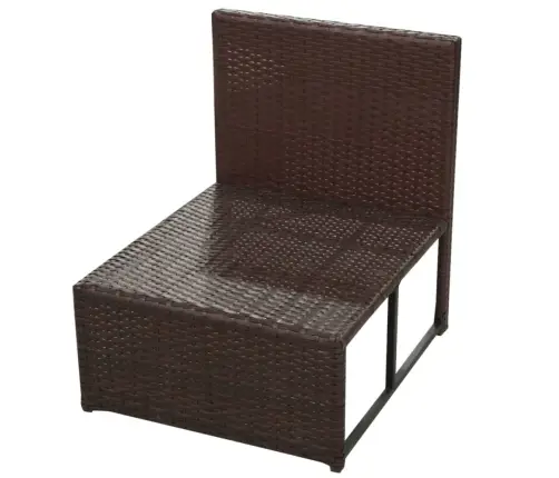 8-Daļīgs Dārza Mēbeļu Komplekts, Matrači, Pe Rotangpalma, Brūns Vidaxl