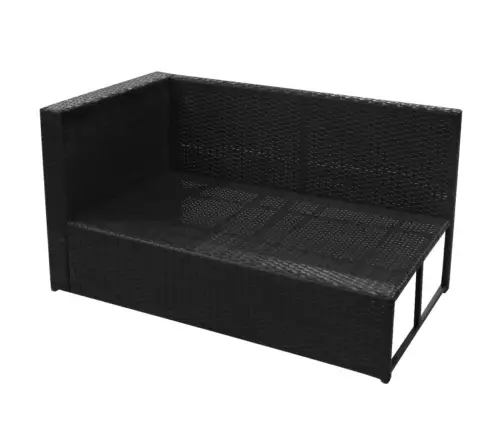 8-Daļīgs Dārza Mēbeļu Komplekts, Matrači, Pe Rotangpalma, Melns Vidaxl