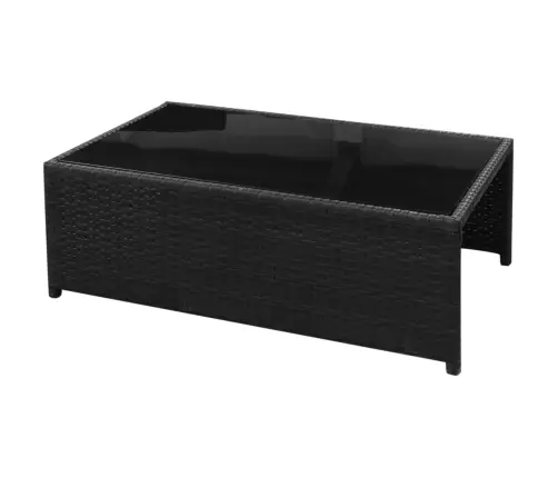 8-Daļīgs Dārza Mēbeļu Komplekts, Matrači, Pe Rotangpalma, Melns Vidaxl