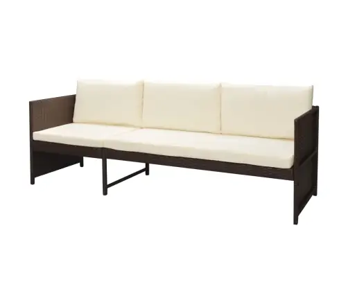 6-Daļīgs Dārza Atpūtas Mēbeļu Komplekts Ar Matračiem, Pe, Brūns Vidaxl