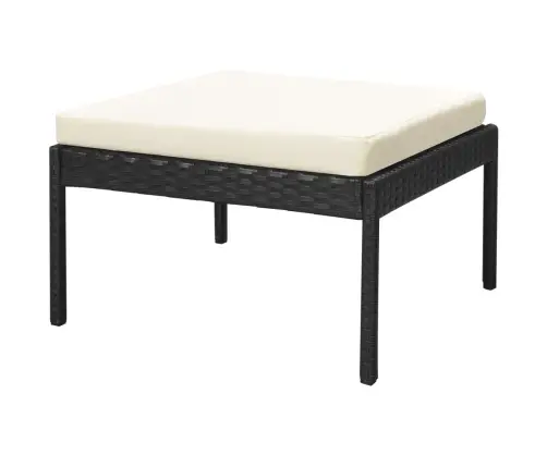 6-Daļīgs Dārza Atpūtas Mēbeļu Komplekts Ar Matračiem, Pe, Melns Vidaxl