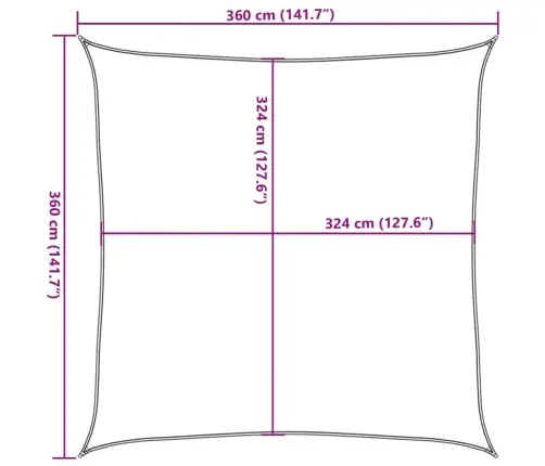 Saulessargs, Hdpe, Kvadrāta Forma, 3,6X3,6 M, Balts Vidaxl