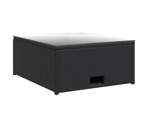 4-Osaline Aiamööblikomplekt Patjadega, Polürotang, Must