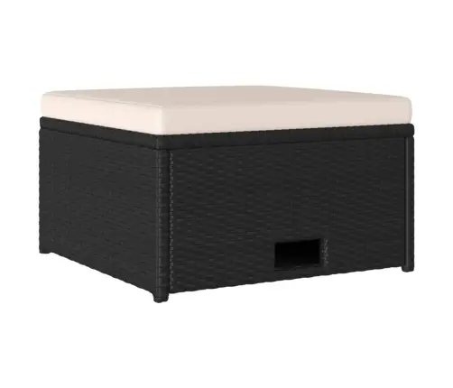 4-Osaline Aiamööblikomplekt Patjadega, Polürotang, Must