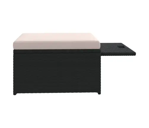 4-Osaline Aiamööblikomplekt Patjadega, Polürotang, Must