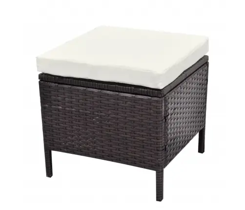 4-Daļīgs Dārza Atpūtas Mēbeļu Komplekts Ar Matračiem, Pe, Brūns Vidaxl