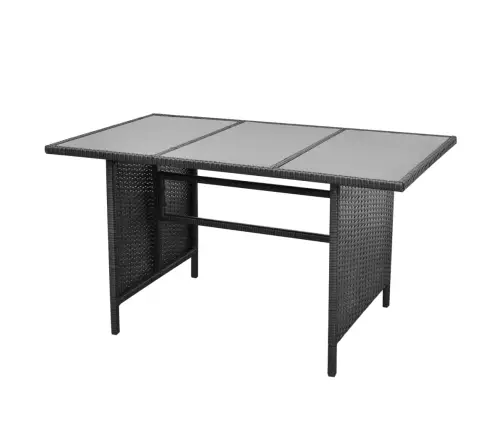 4-Osaline Aiamööblikomplekt Patjadega, Polürotang, Must