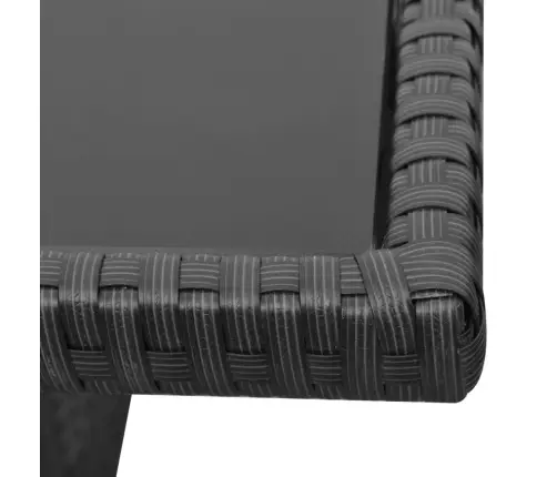 4-Osaline Aiamööblikomplekt Patjadega, Polürotang, Must