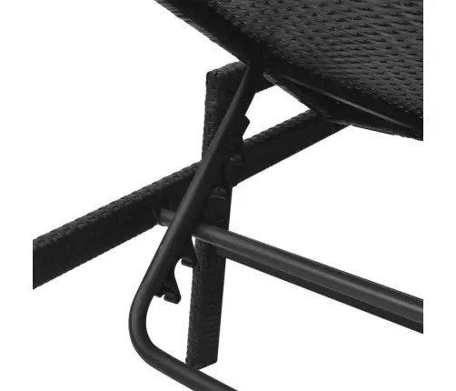 Saulės Gultas Su Čiužinuku, Juodas, Poliratanas