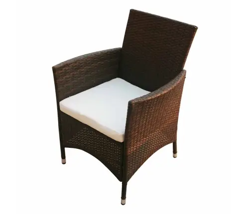 7-Daļīgs Dārza Mēbeļu Komplekts Ar Matračiem, Pe Pinums, Brūns Vidaxl