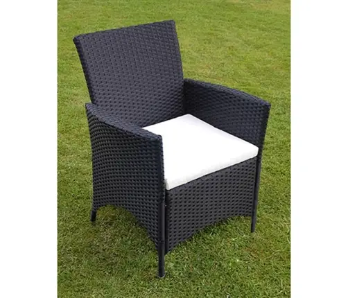 7-Daļīgs Dārza Mēbeļu Komplekts Ar Matračiem, Pe Pinums, Melns Vidaxl