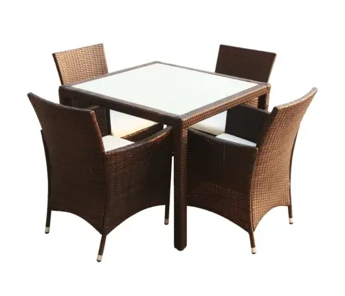 Lauko Valg. Baldų Komplekt. Su Pagalv., 5D., Rudas, Polirat.