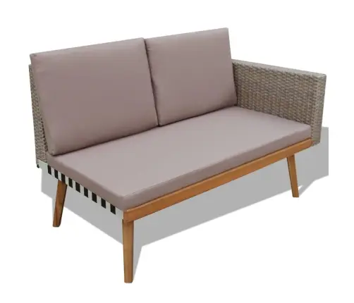 4-Daļīgs Dārza Atpūtas Mēbeļu Komplekts Ar Matračiem, Pelēks Pe Vidaxl