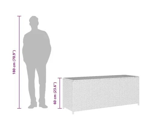 Dārza Uzglabāšanas Kaste, Melna, 150X50X60 Cm, Pe Rotangpalma Vidaxl