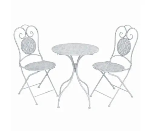 3-Daļīgs Bistro Mēbeļu Komplekts, Tērauds, Pelēkbalts Vidaxl