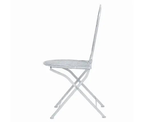 3-Daļīgs Bistro Mēbeļu Komplekts, Tērauds, Pelēkbalts Vidaxl