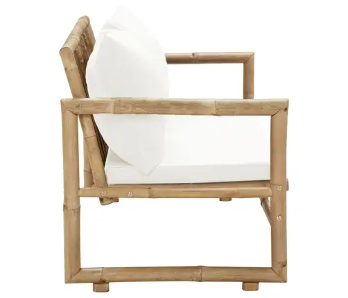 Divvietīgs Dārza Dīvāns Ar Matračiem, Bambuss Vidaxl