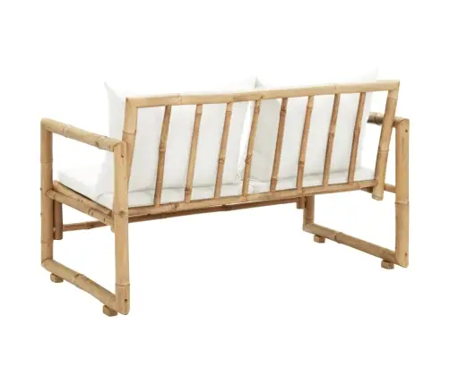 Divvietīgs Dārza Dīvāns Ar Matračiem, Bambuss Vidaxl