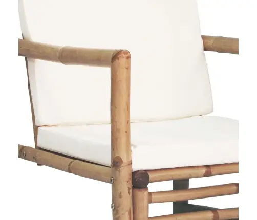 4-Daļīgs Dārza Atpūtas Mēbeļu Komplekts Ar Matračiem, Bambuss Vidaxl