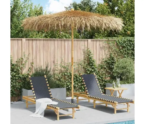 Bambusest Päikesevari Banaanilehtedest Katusega 210 Cm