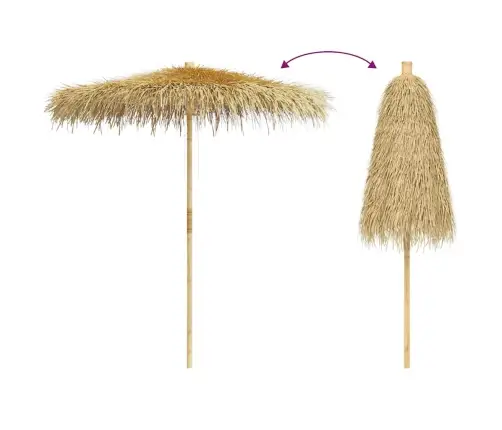 Bambusest Päikesevari Banaanilehtedest Katusega 210 Cm