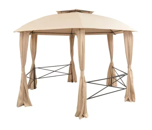 Dārza Nojume, Telts Ar Aizkariem, 360X265 Cm, Sešstūraina Vidaxl