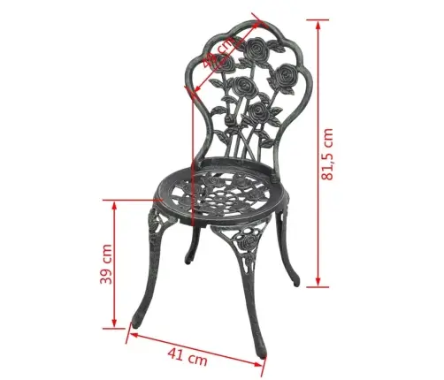 Bistro Kėdės, 2 Vnt., Lietas Aliuminis, Žalios Bistro Kėdės, 2 Vnt., Lietas Aliuminis, Žalios