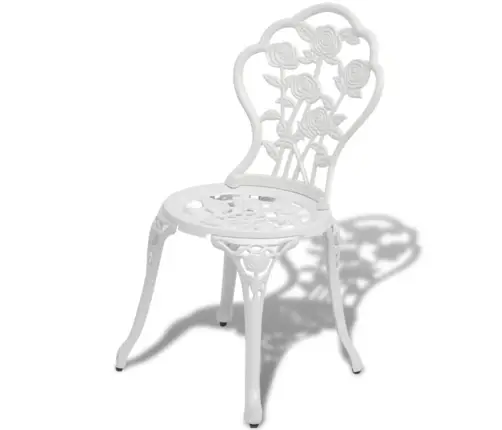 Bistro Krēsli, 2 Gab., Liets Alumīnijs, Balti Vidaxl