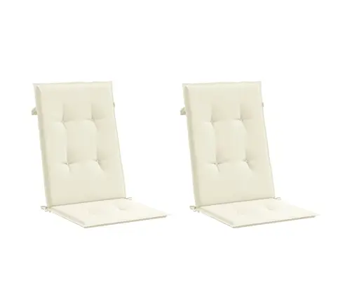 Kõrge Seljatoega Toolipadjad 2 Tk, Kreem, 120X50X3 cm Kangas