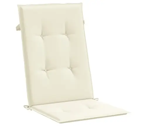 Kõrge Seljatoega Toolipadjad 2 Tk, Kreem, 120X50X3 cm Kangas