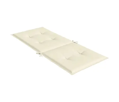 Kõrge Seljatoega Toolipadjad 2 Tk, Kreem, 120X50X3 cm Kangas