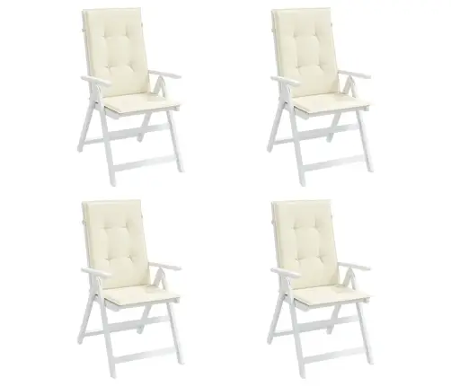 Dārza Krēslu Spilveni, 4 Gab., Krēmkrāsas, 120X50X3 Cm, Audums Vidaxl