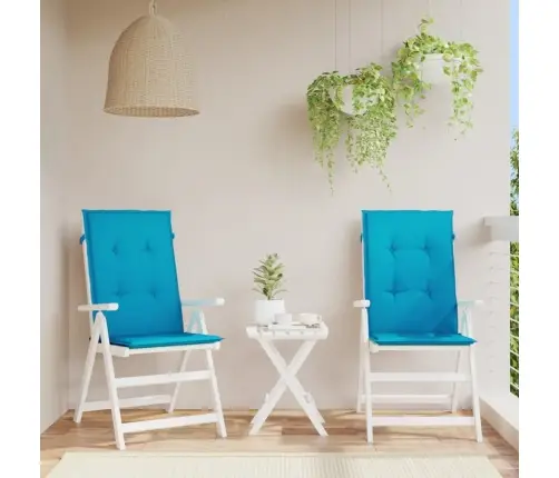 Kõrge Seljatoega Toolipadjad 2 Tk, Sinine, 120X50X3 cm Kangas