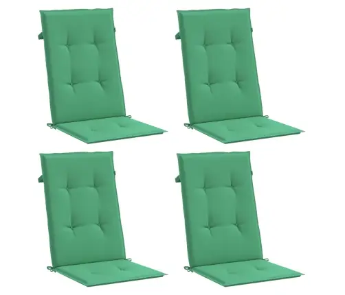 Kõrge Seljatoega Toolipadjad 4 Tk, Roheline 120X50X3 cm Kangas