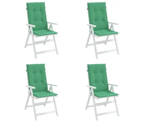 Kõrge Seljatoega Toolipadjad 4 Tk, Roheline 120X50X3 cm Kangas