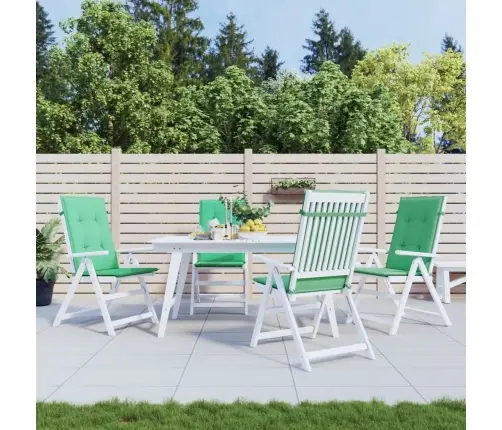 Kõrge Seljatoega Toolipadjad 4 Tk, Roheline 120X50X3 cm Kangas